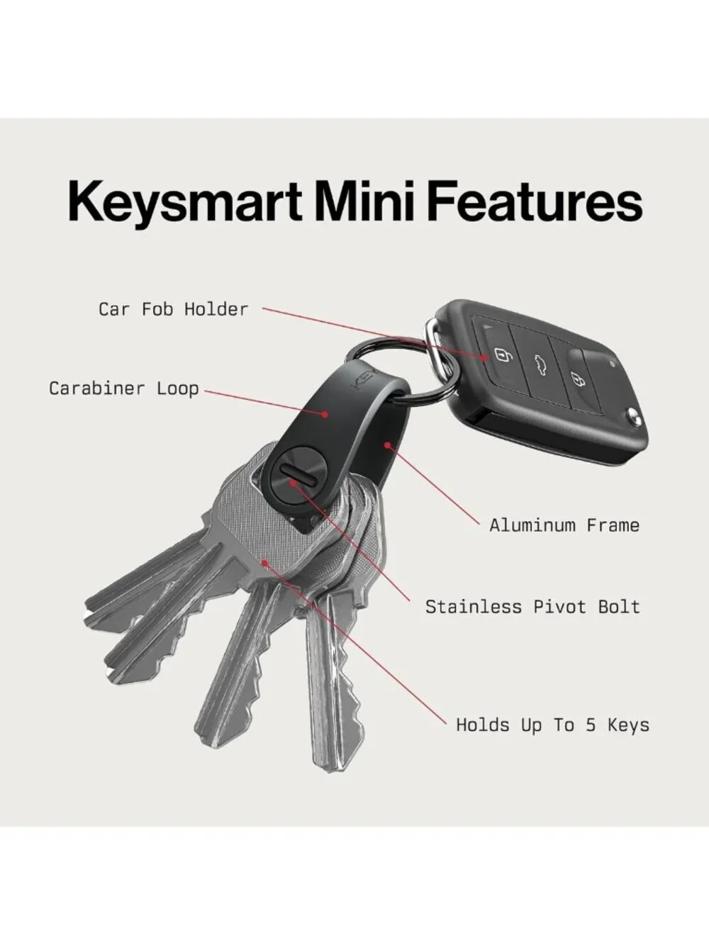 Compact Key Organizer - Mini Keychain Holder for Clutter-Free EDC Lifestyle